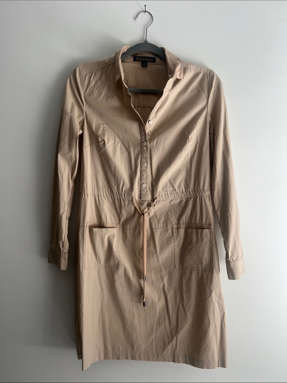 Brooks Brothers Light Tan Shirt Dress Trench